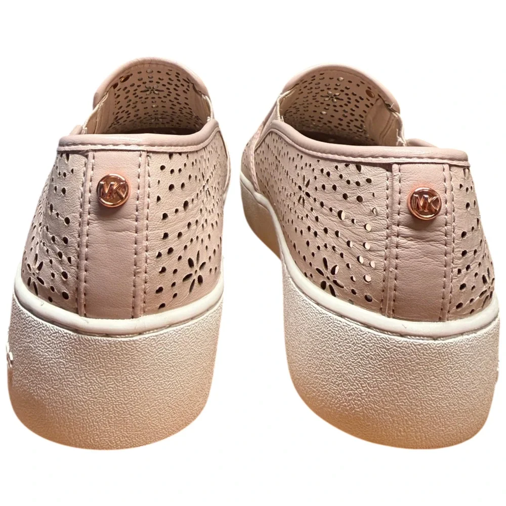 MICHAEL KORS Trent Slip On Women's 7.5 Soft Pink Perforated Leather Sneakers